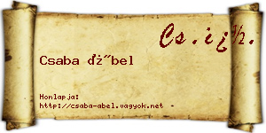 Csaba Ábel névjegykártya