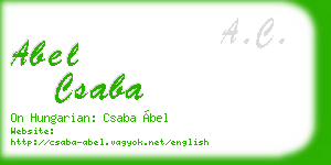 abel csaba business card