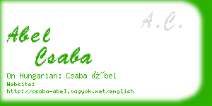 abel csaba business card